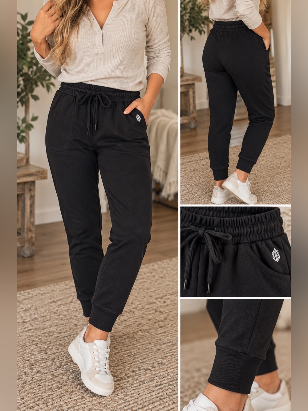 FP Movement by Free People Black Drawstring Joggers